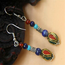 Natural Nepal Lapis lazuli turquoise Earrings Tibet silver Ms gift Classic