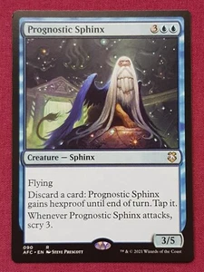 Magic The Gathering FORGOTTEN REALMS COMMANDER PROGNOSTIC SPHINX blue card MTG - Picture 1 of 2