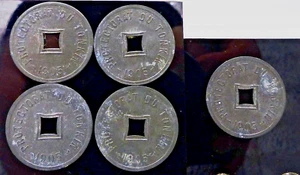 5 Pieces Of 1/600 Piastre 1905 Tonkin. Sup Collection Saves Very Rare! - Picture 1 of 2