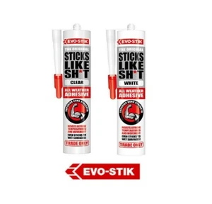 EVO-STIK STICKS LIKE SH*T | ADHESIVE ALL WEATHER ADHESIVE | WHITE / CLEAR 290ML - Picture 1 of 3