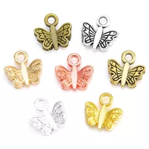 100 Stck. Kleiner Schmetterling Charms Anhänger zum Selbermachen Schmuckherstellung Zubehör für Armband - Bild 1 von 16