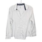 Brooks Brothers White Striped Button Down Shirt Non Iron Stretch Size 14 Petite