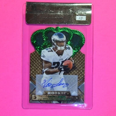 2011 Crown Royale #129 Dion Lewis Green Auto RC Rookie Eagles SSP #d 6/10 (BGS 9 - Image 1 of 2