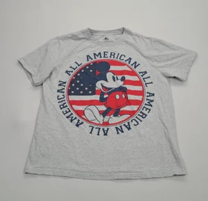 Disney Shirt Boys Medium Gray Mickey Mouse All American Stylish Youth Kids - Picture 1 of 7