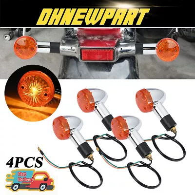 For Kawasaki ZX636 KLX250S KLR650 4X Motorcycle Turn Signal Lights Amber Blinker - Image 1 of 4