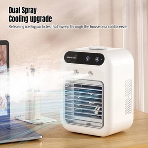Portable Desk Air Conditioner Cooling Fan Quiet with 2 Speeds Home Humidifier - Picture 1 of 14