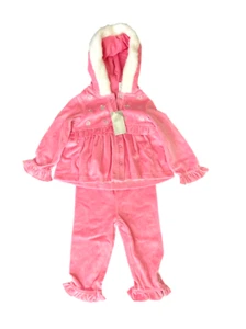 JUEGO DE 2 PIEZAS TERCIOPELO BORDADO BEBÉ NIÑA PRIMERAS IMPRESIONES, 18 MESES - Imagen 1 de 3