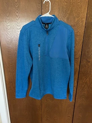 Under Armour Golf HStorm  Pullover Lightweight Sweater Fleece Blue Mens Large - Image 1 of 4