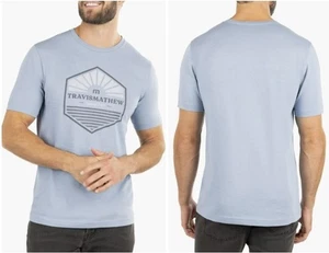 Travis Mathew Hunky Dory Graphic T Shirt Large Faded Denim Blue Soft Pima Cotton - Picture 1 of 11