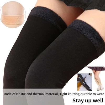 Mujeres Forradas de Vellón Invierno Térmico Cálido Calcetines Pantimedias Medias Medias Opacas Foto 1 de 4