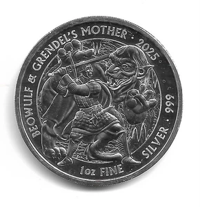 Myths and Legends - 2025 BEOWULF & GRENDELS MOTHER - 1OZ .999 Fine Silver Coin - Bild 1 von 2