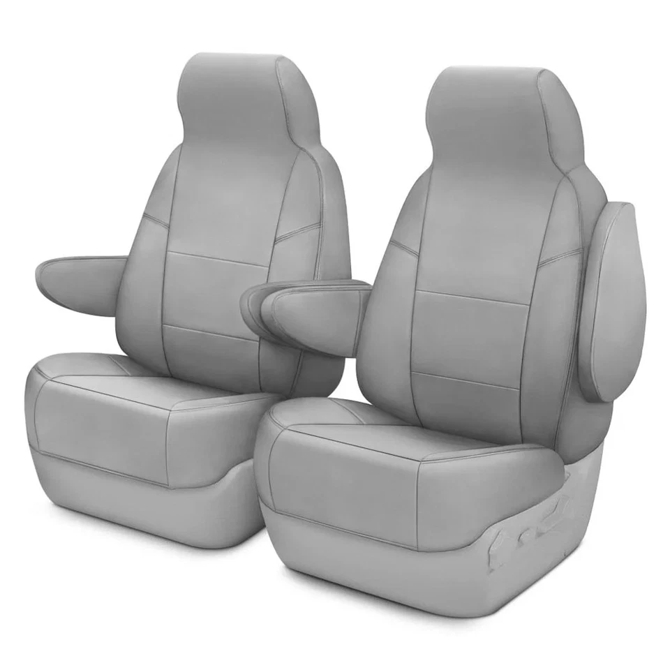 For Cadillac Escalade ESV 15-20 Genuine Leather 1st Row Gray Custom Seat Covers Foto 1 de 4