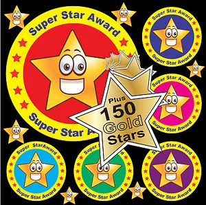 TEACHER / PARENT REWARD STICKERS & GOLD STARS - 258 STICKERS TOP QUALITY!! - Picture 1 of 2