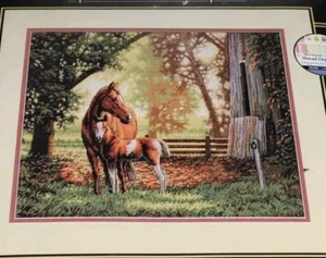 Dimensions The Gold Collection Mare and Foal Horses Counted Cross Stitch Kit  - Picture 1 of 5