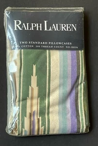 NEW Rare PAIR Vintage RALPH LAUREN *Desert Spring SOUTHWEST STANDARD Pillowcases - Picture 1 of 9