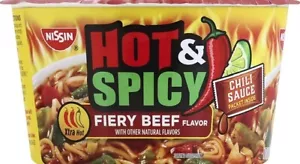 Nissin heiße & würzige feurige Rindfleischgeschmack Ramen Nudelsuppe 3,28 Unzen (6er-pack) - Bild 1 von 2