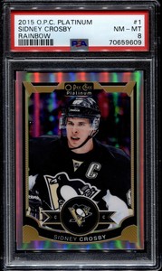 2015 O-Pee-Chee OPC Platinum Sidney Crosby #1 Rainbow PSA 8 POP  1 Penguins
