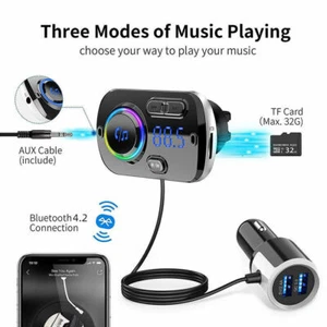 Bluetooth 5.0 FM Transmitter, Auto Radio Adapter Freisprecheinrichtung KFZ Kit - Bild 1 von 5