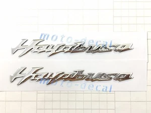 New Hayabusa Raised 3D Chrome GSXR 1300 GSX1300R Silver Decal Tank Sticker Bling - Picture 1 of 5