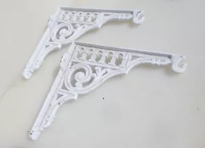 Large Iron Cistern Shelf Brackets Holders Shelve Old Antique STYLE 11"D - Picture 1 of 12