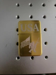 Bigfoot 50 cal American Flag Gold  LASER ENGRAVED  LIGHTER MINT IN BOX - Picture 1 of 5