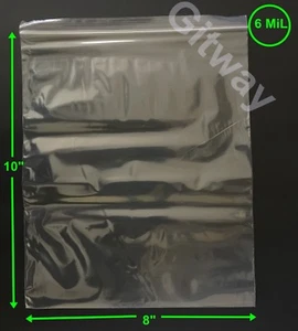 8" x 10" Heavy Duty 6 MIL Resealable Zip Top Lock 8x10 6 ML Clear Plastic Bags - Picture 1 of 6