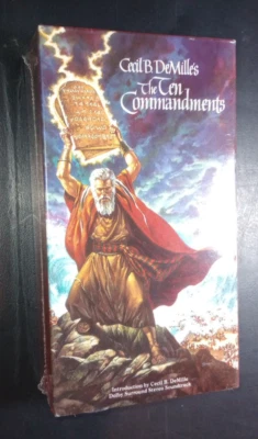 1990 The Ten Commandments Sealed VHS Double Tape Set Factory Sealed Paramount - Imagem 1 de 3