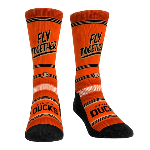 Unisex Rock Em Socks Anaheim Ducks Team Slogan Crew Socks Cover