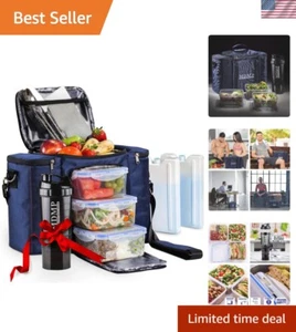 My Daily Meal Plan Navy Blue 45 Oz. Insulated Lunch Bag/Box For Men, Women + ... - Picture 1 of 9
