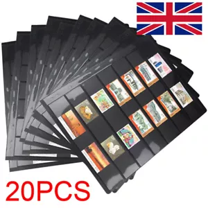 20X Standard Stamp Album Stock-Pages Sheets Double Sided 7 Strips 9 Binder Holes - Picture 1 of 9