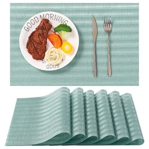 PVC Placemats for Dining Table Set Non-Slip Heat Resistant Place Mats Washabl... - Picture 1 of 7