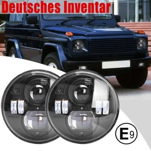E9 7 Zoll LED Frontscheinwerfer für Mercedes-Benz G W460 W461 Puch 230GE 250GD - Bild 1 von 11