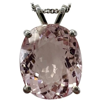 Collar Colgante Solitario Solitario Oro Blanco 18 K de corte ovalado rosa natural de 4,50 quilates Foto 1 de 4