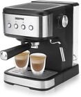 Geepas 1450W Espresso and Cappuccino Coffee Machine with Milk Frother Black