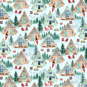Handmade Placemat Or Table Runner Lake Houses Scenic Blue - Picture 1 of 5