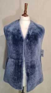 Sprung Freres Bambou Reversible Shearling Lambskin Fur Gilet Grey Size Medium  - Picture 1 of 9