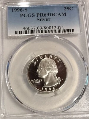 1996 S Washington Quarter Silver  - PR69DCAM PCGS - 25c - Image 1 of 2
