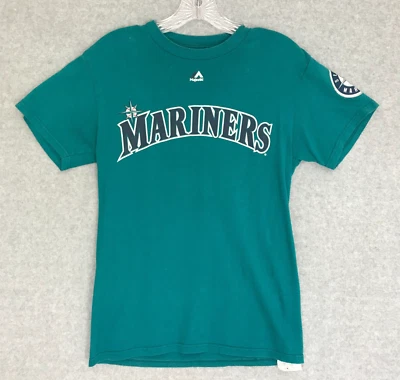 Camiseta Seattle Mariners Robinson Cano #22 Pequeña Verde Manga Corta MLB Majestuosa Foto 1 de 4