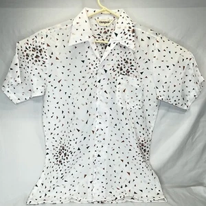 Campus Men's Vtg. Polyester Geometric Short Slv. Button Shirt, Size M, 15-15.5 - Picture 1 of 9