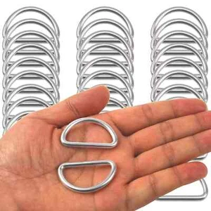 30 Pack 1-1/4 Inch Stainless Steel Welded D-Rings for Hand Bags Ring Dog Leashes - Picture 1 of 6