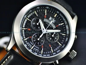 NOS Field & Stream Men's Lumi Tech Swiss Quartz Chrono Black Dial SS Watch - Picture 1 of 10