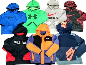 BOYS SIZE 6/7/8 NORTH FACE, NIKE & UNDER ARMOUR BACK TO SCHOOL HOODIE LOT! - Picture 1 of 9