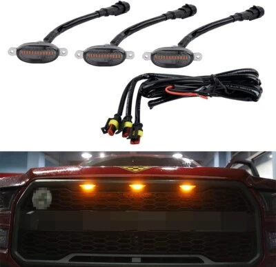 For Jeep Grand Cherokee 2011-2021 Front Grille LED Light Raptor Style Grill Trim - Image 1 of 4