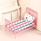 1Set 1:12 Dollhouse Miniature European Bed W/Mattress Pillow Furniture Decor Toy