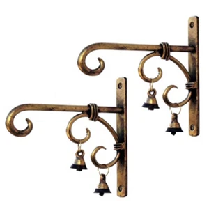 Soporte de pared antiguo acabado dorado de hierro hecho a mano ecológico de colección 8""x8""x1"" pulgadas - Imagen 1 de 1