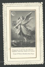 Estampa Puntilla Canivet del Angel Custodio andachtsbild santino holy card 