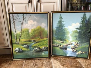 Vintage I Estate Set Landscape Pictures By A. Rao Signed - Picture 1 of 12