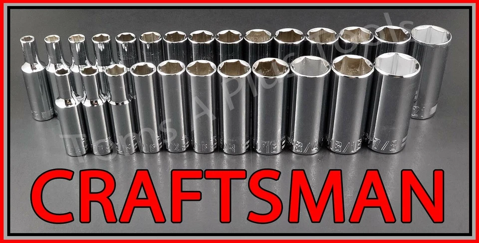 CRAFTSMAN HAND TOOLS 26pc Deep 3/8 SAE METRIC MM 6pt ratchet wrench socket set  - Image 1 of 4