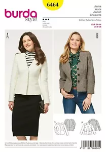 Chaquetas Blazer Burda Patrón de Costura 6464 Formal Country Estilo Clásico Talla 8-18 - Imagen 1 de 4