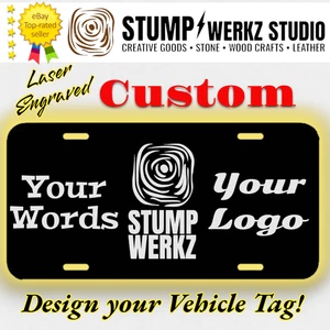 CUSTOM License Plate Vehicle Tag Personalized Engraved - Your LOGO DESIGN TEXT - Picture 1 of 12